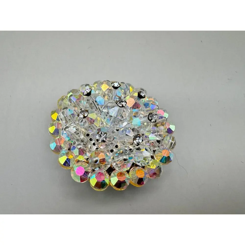 Vintage Aurora Borealis Crystal Brooch Pin